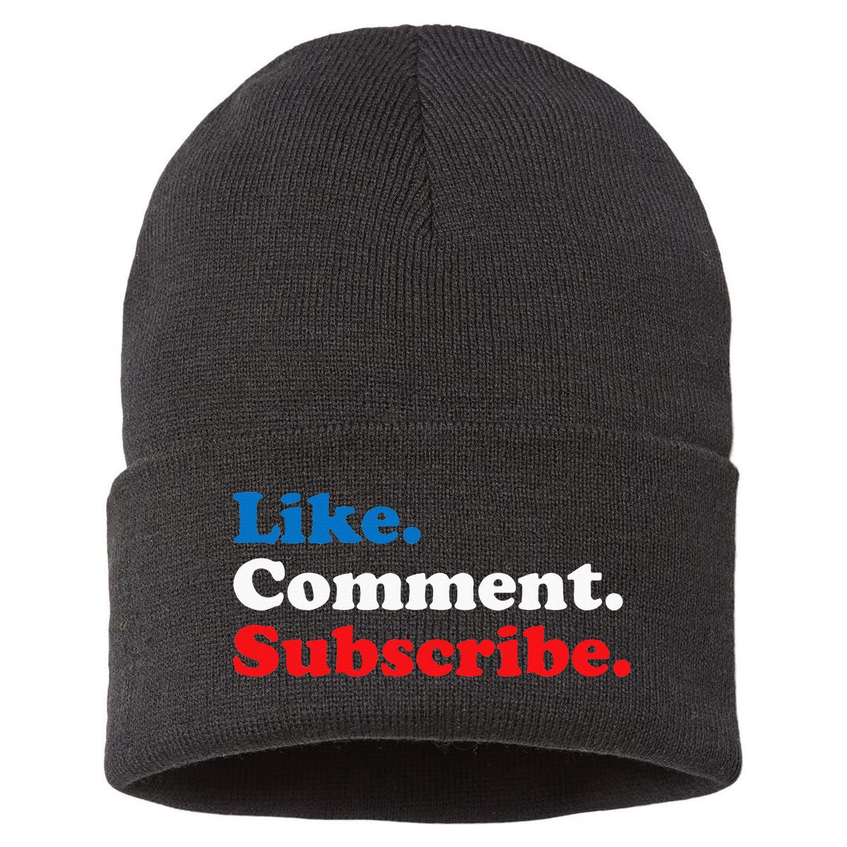 Like Comment Subscribe Vlogger Social Media Blogger Sustainable Knit Beanie