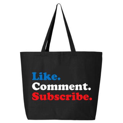 Like Comment Subscribe Vlogger Social Media Blogger 25L Jumbo Tote