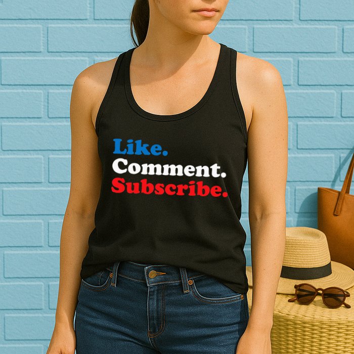 Like Comment Subscribe Vlogger Social Media Blogger Womens Tank Top