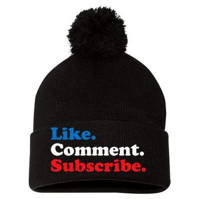 Like Comment Subscribe Vlogger Social Media Blogger Pom Pom 12in Knit Beanie