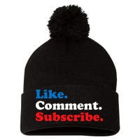 Like Comment Subscribe Vlogger Social Media Blogger Pom Pom 12in Knit Beanie
