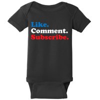 Like Comment Subscribe Vlogger Social Media Blogger Baby Bodysuit