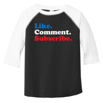 Like Comment Subscribe Vlogger Social Media Blogger Toddler Fine Jersey T-Shirt
