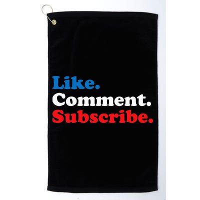 Like Comment Subscribe Vlogger Social Media Blogger Golf Towel