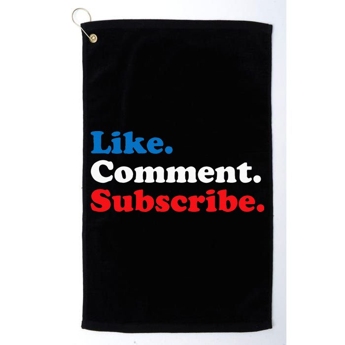 Like Comment Subscribe Vlogger Social Media Blogger Golf Towel