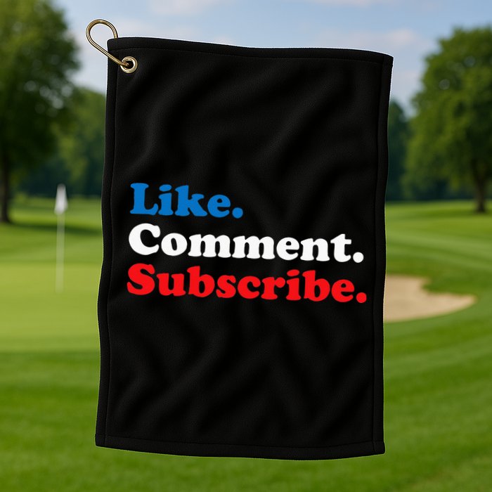 Like Comment Subscribe Vlogger Social Media Blogger Golf Towel