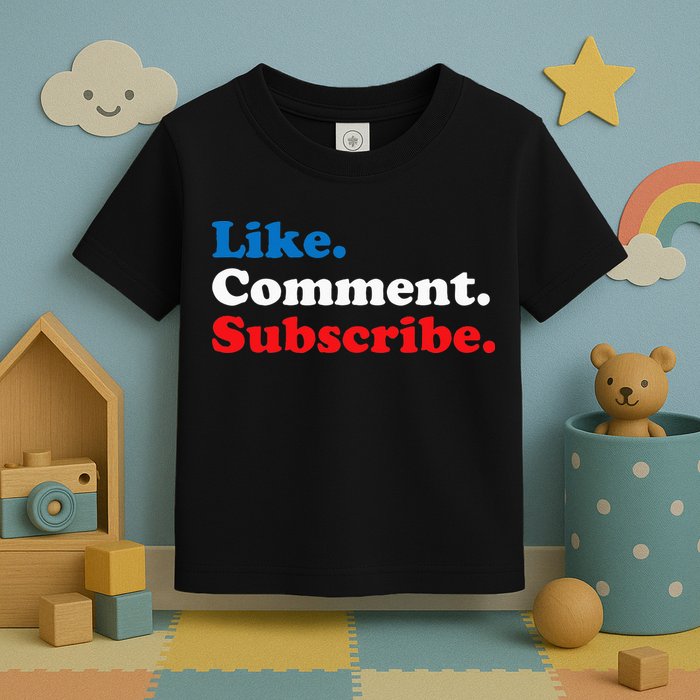Like Comment Subscribe Vlogger Social Media Blogger Toddler T-Shirt