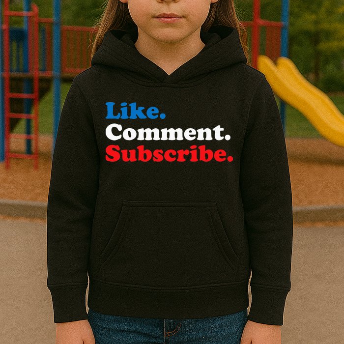 Like Comment Subscribe Vlogger Social Media Blogger Kids Hoodie