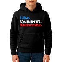 Like Comment Subscribe Vlogger Social Media Blogger Kids Hoodie