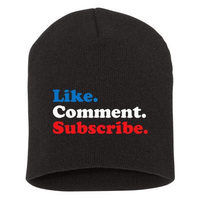 Like Comment Subscribe Vlogger Social Media Blogger Short Acrylic Beanie