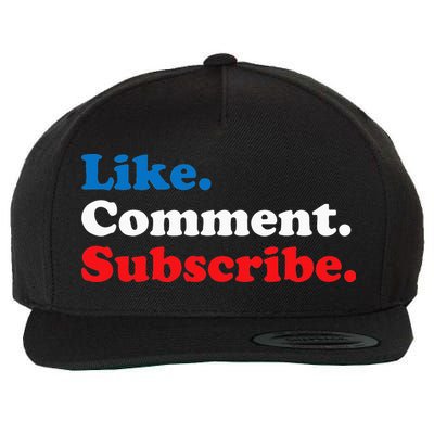Like Comment Subscribe Vlogger Social Media Blogger Wool Snapback Cap