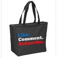 Like Comment Subscribe Vlogger Social Media Blogger Zip Tote Bag