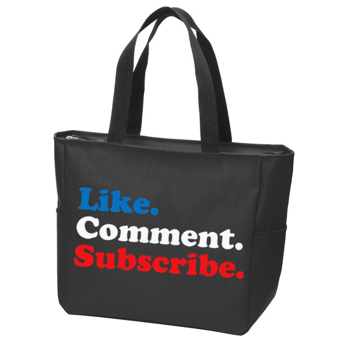 Like Comment Subscribe Vlogger Social Media Blogger Zip Tote Bag