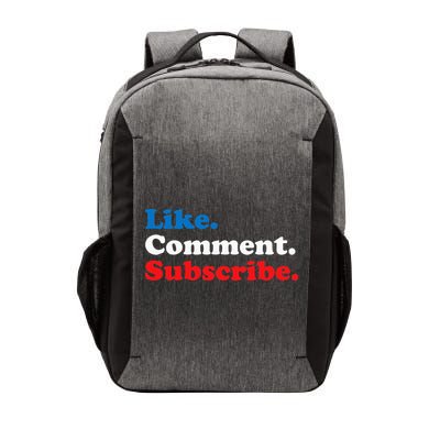 Like Comment Subscribe Vlogger Social Media Blogger Vector Backpack
