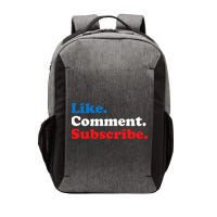 Like Comment Subscribe Vlogger Social Media Blogger Vector Backpack