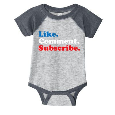 Like Comment Subscribe Vlogger Social Media Blogger Infant Baby Jersey Bodysuit