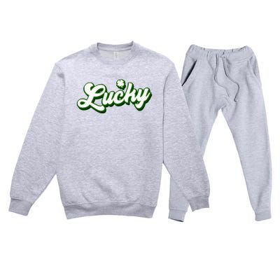 Lucky Charm Shamrock Lucky Premium Crewneck Sweatsuit Set