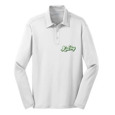 Lucky Charm Shamrock Lucky Silk Touch Performance Long Sleeve Polo