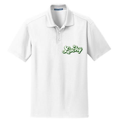 Lucky Charm Shamrock Lucky Dry Zone Grid Polo