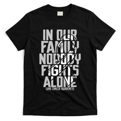 Lung Cancer Support White Family Lung Cancer Awareness T-Shirt