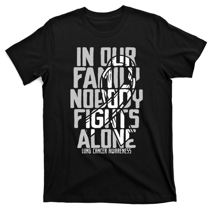 Lung Cancer Support White Family Lung Cancer Awareness T-Shirt