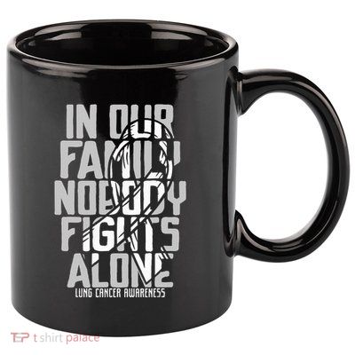 Lung Cancer Support White Family Lung Cancer Awareness 11oz C Handle Ceramic Mug