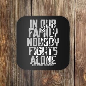 Lung Cancer Support White Family Lung Cancer Awareness Coaster