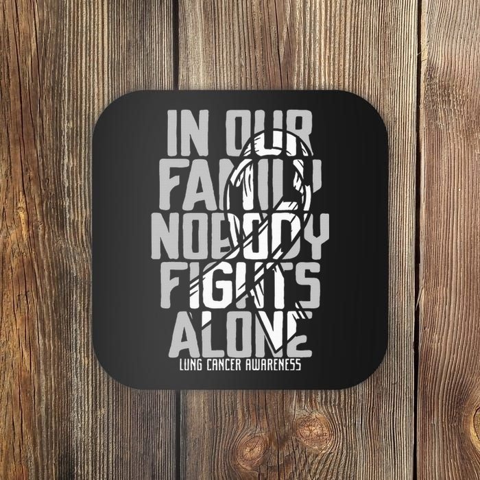 Lung Cancer Support White Family Lung Cancer Awareness Coaster