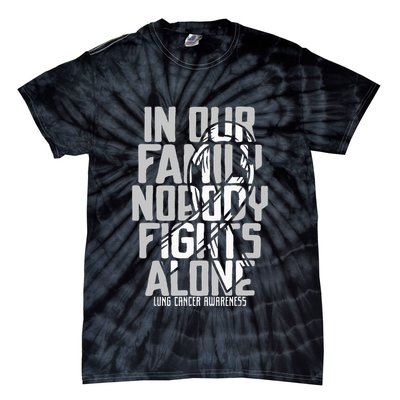 Lung Cancer Support White Family Lung Cancer Awareness Tie-Dye T-Shirt