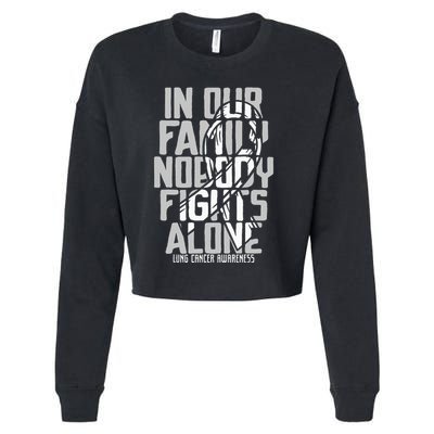 Lung Cancer Support White Family Lung Cancer Awareness Cropped Pullover Crew