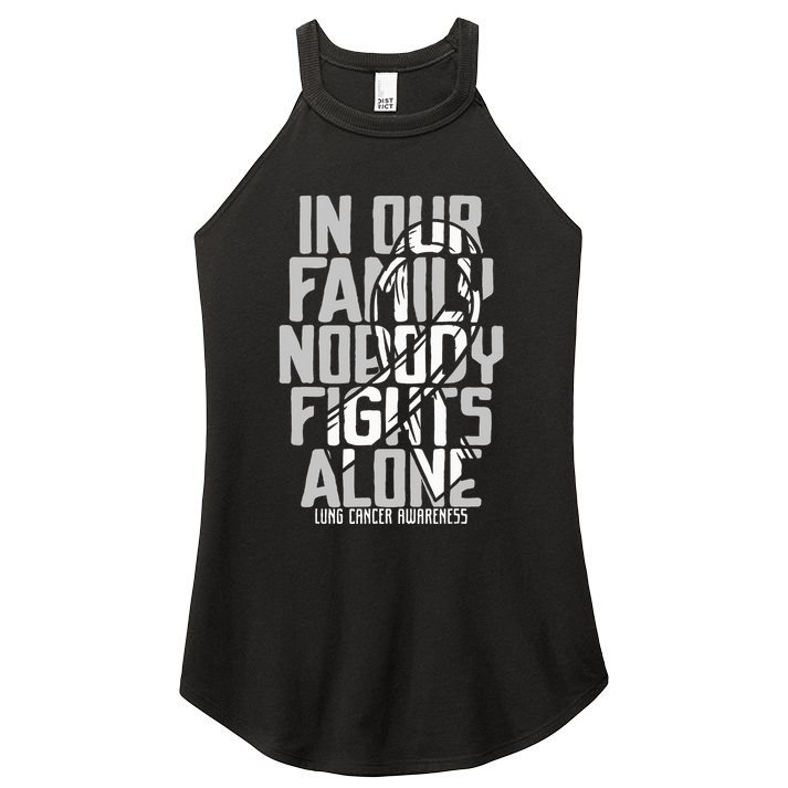 Lung Cancer Support White Family Lung Cancer Awareness Women's Perfect Tri Rocker Tank