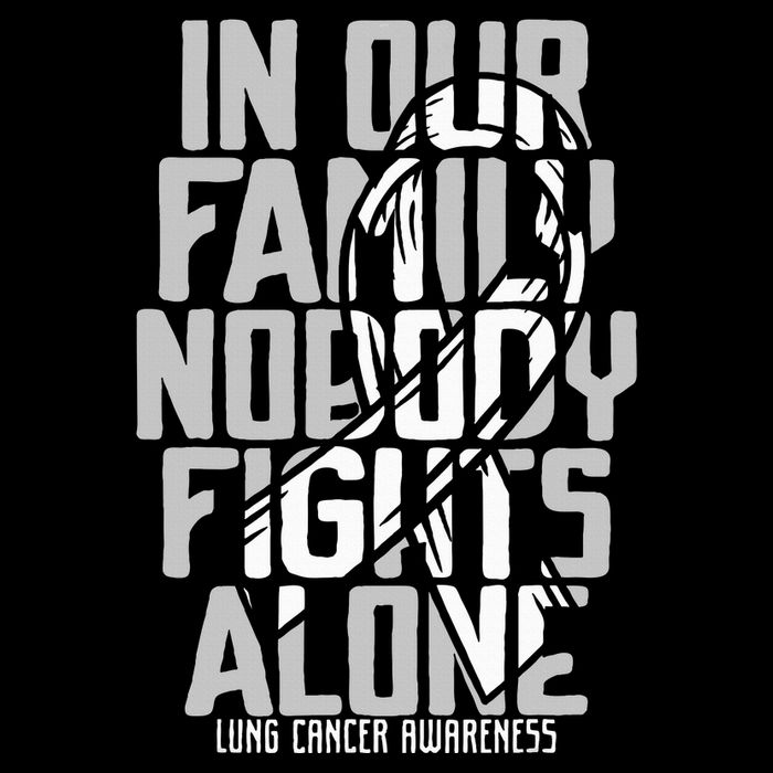Lung Cancer Support White Family Lung Cancer Awareness Kids T-Shirt