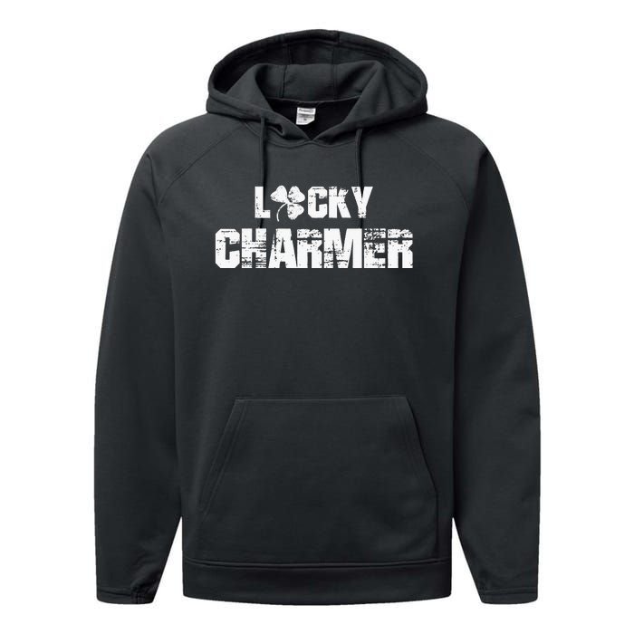 Lucky Charmer Shamrock Clover Leaf Performance Fleece Hoodie