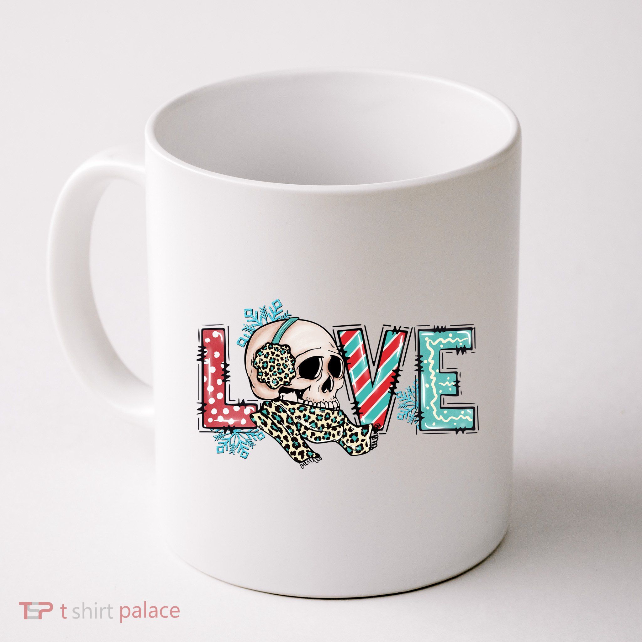 Love Christmas Skull Funny Xmas Hoilday Gift Mug