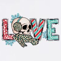 Love Christmas Skull Funny Xmas Hoilday Gift Flat Bill Trucker Hat