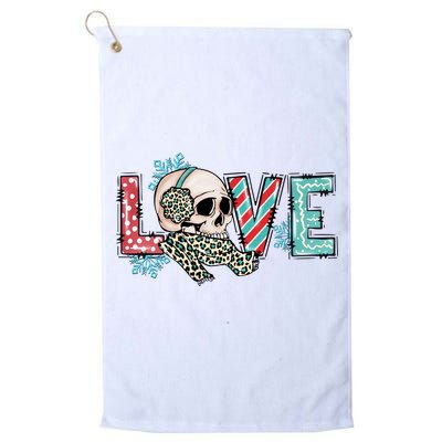 Love Christmas Skull Funny Xmas Hoilday Gift Golf Towel