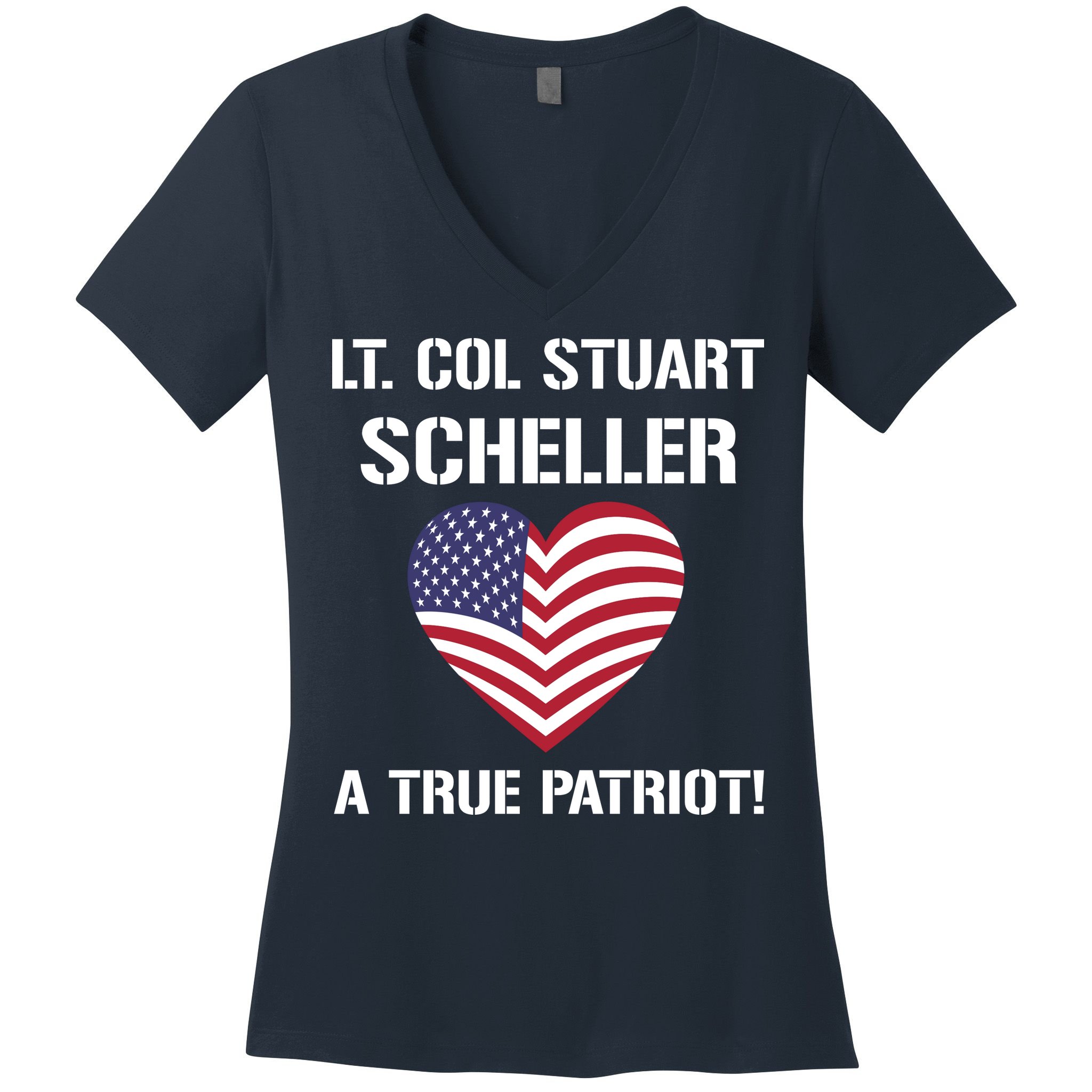 Lt. Col. Stuart Scheller A True Patriot Women's V-Neck T-Shirt