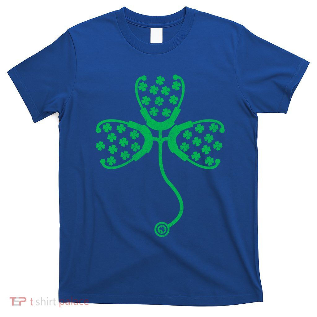 Lucky Clover Shamrock Stethoscope Nurse St PatrickS Day Gift T-Shirt