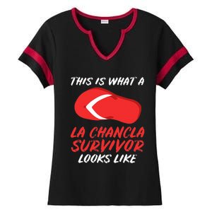 La Chancla Survivor Funny Family Humor Gift Ladies Halftime Notch Neck Tee