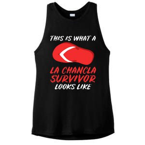 La Chancla Survivor Funny Family Humor Gift Ladies PosiCharge Tri-Blend Wicking Tank