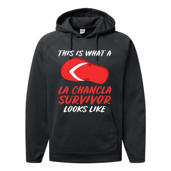 La Chancla Survivor Funny Family Humor Gift Performance Fleece Hoodie