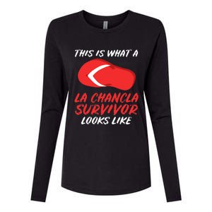 La Chancla Survivor Funny Family Humor Gift Womens Cotton Relaxed Long Sleeve T-Shirt