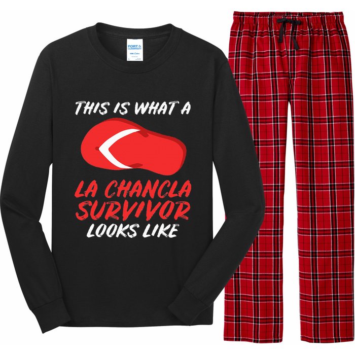 La Chancla Survivor Funny Family Humor Gift Long Sleeve Pajama Set