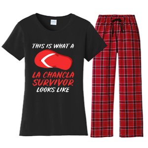 La Chancla Survivor Funny Family Humor Gift Women's Flannel Pajama Set