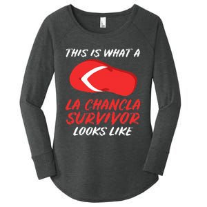 La Chancla Survivor Funny Family Humor Gift Women's Perfect Tri Tunic Long Sleeve Shirt