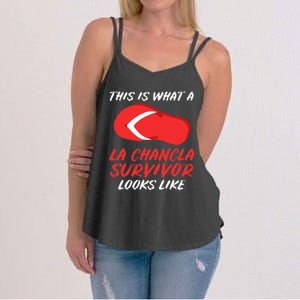 La Chancla Survivor Funny Family Humor Gift Women's Strappy Tank