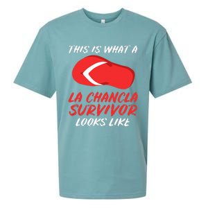 La Chancla Survivor Funny Family Humor Gift Sueded Cloud Jersey T-Shirt