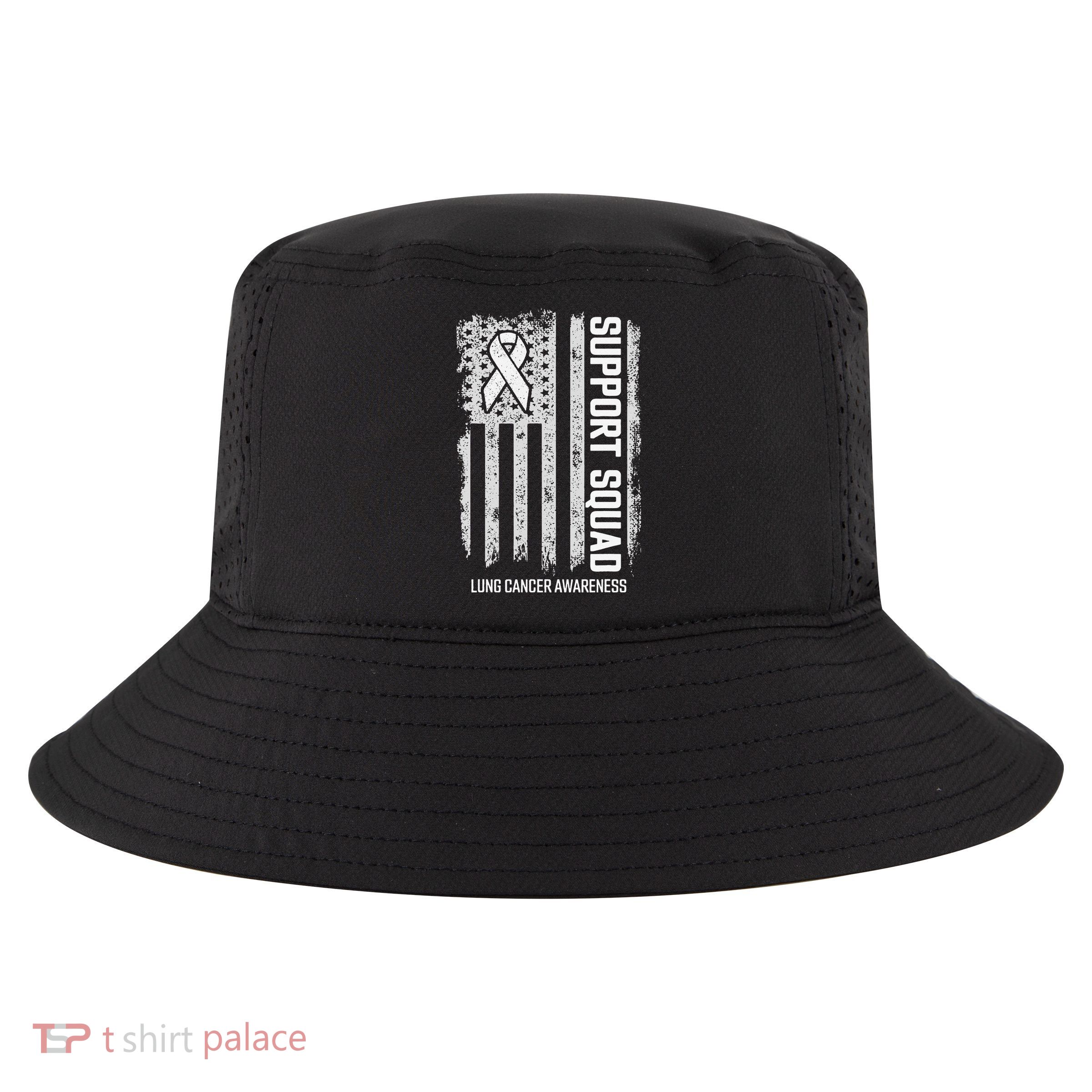 Lung Cancer Support Squad Lung Cancer Awareness Cool Comfort Performance Bucket Hat
