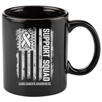 Lung Cancer Support Squad Lung Cancer Awareness 11oz C Handle Ceramic Mug