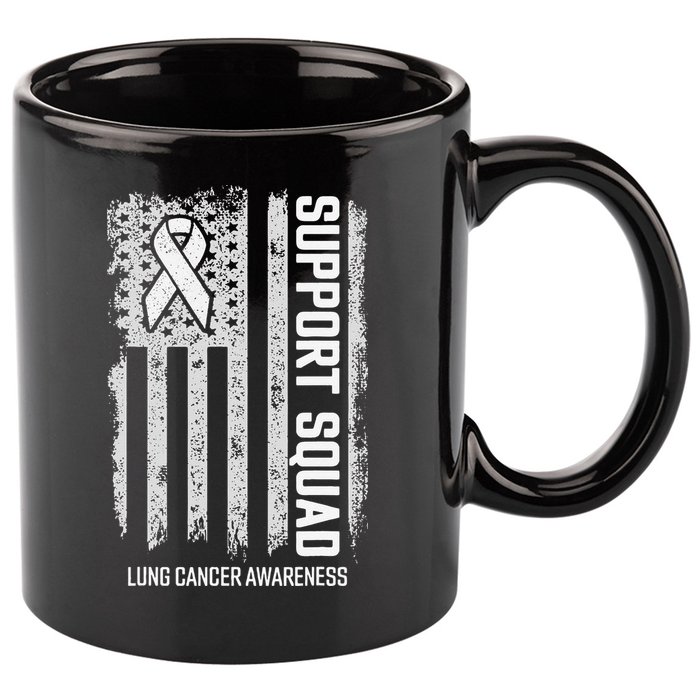 Lung Cancer Support Squad Lung Cancer Awareness 11oz C Handle Ceramic Mug